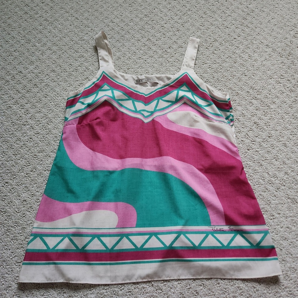 Valentina Ferreira Women's Multicolored Geometric Print Sleeveless Tank Top XS